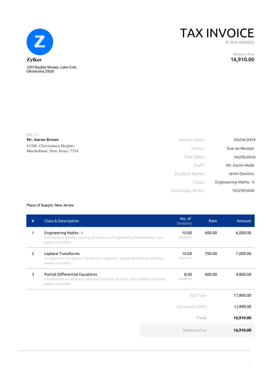 freelance invoice template